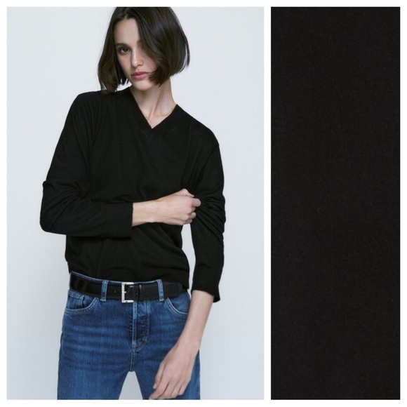NWT. Massimo Dutti Wool/Cashmere Blend V-neck Sweater. Size M. - Picture 1 of 8